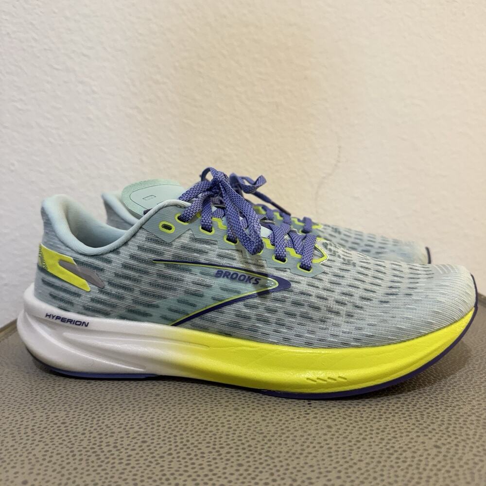 Brooks Hyperion Max Women’s Blue Yellow Running Racing Shoes Sz 10 B